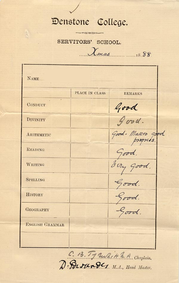 Large size image of Case 176 5. School Reports 1888 - 1889
 page 1