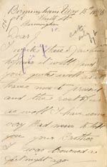 Image of Case 176 2. Letter from J's brother 13 May 1886
 page 1