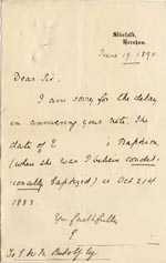 Image of Case 189 3. Letter from Miss J. 19 June 1890
 page 1