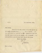 Image of Case 189 21. Letter to Miss Ward 8 September 1931
 page 1