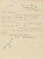 Image of Case 189 26. Letter from E. 19 September 1931
 page 1