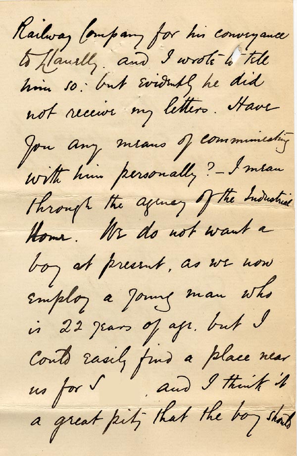 Large size image of Case 326 9. Letter to Revd Izat from Revd R. 11 March 1893
 page 3