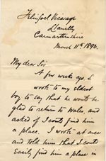 Image of Case 326 9. Letter to Revd Izat from Revd R. 11 March 1893
 page 1