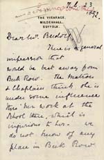 Image of Case 542 8. Letter from Mildenhall about F's delicate health  23 February 1892
 page 1