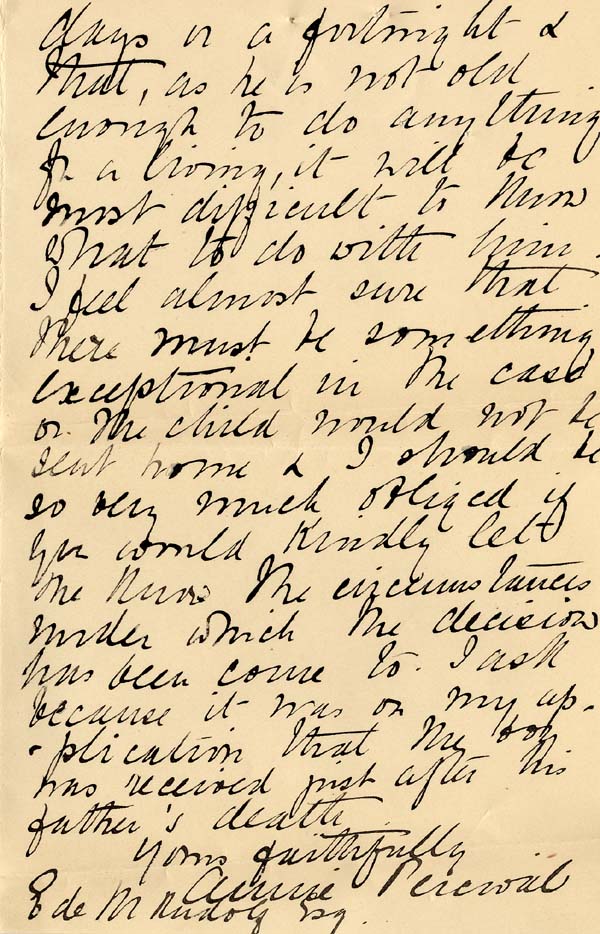 Large size image of Case 588 4. Letter from Annie Percival  10 July 1889
 page 2