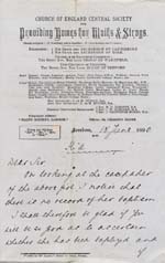 Image of Case 749 7. Letter from Revd Edward Rudolf concerning A's baptism  13 June 1890
 page 1