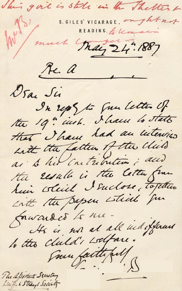 Large size image of Case 1024 7. Letter from Revd Bourke  24 May 1887
 page 1