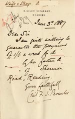 Image of Case 1024 10. Letter from Revd Bourke  3 June 1887
 page 1