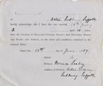 Image of Case 1024 14. Form of Receipt  13 June 1887
 page 1