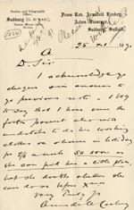 Image of Case 1024 16. Letter from Revd Leakey  25 November 1891
 page 1