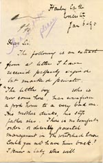 Image of Case 1109 9. Letter from G.T. Fieldwick, Hanley Castle 6 January 1890
 page 1