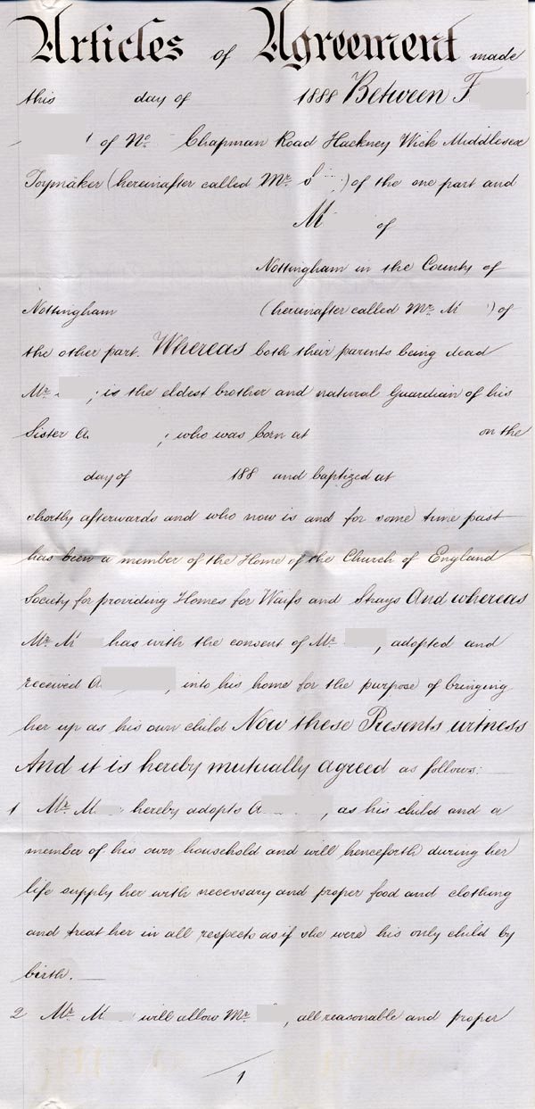 Large size image of Case 1214 14. Articles of Agreement [for adoption] and letter 9 August 1888
 page 2