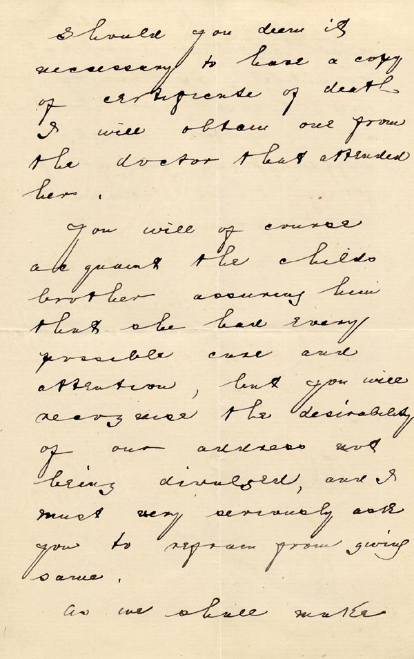 Large size image of Case 1214 20. Letter from adoptive father 19 January 1889 
 page 3
