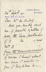 Image of Case 1265 11. Extract of letter from Mrs Bostock 11 September 1901
 page 1