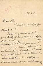 Image of Case 1294 6. Letter from Mrs Bere to Revd Edward Rudolf  6 November 1895
 page 1