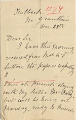 Image of Case 1294 15. Letter from Miss Rogers to Revd Edward Rudolf  28 December 1895 
 page 1