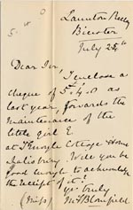 Image of Case 1372 10. Letter from Launton Rectory 25 July 1888
 page 1