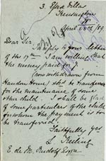 Image of Case 1399 6. Letter to Revd Edward Rudolf from L. Freiling 23 April 1889
 page 1