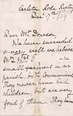 Image of Case 2258 2. Letter from Miss Cholmeley 17 December 1889
 page 1