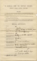 Image of Case 2434 6. Medical Certificate signed by Dr V. 26 April 1890
 page 1