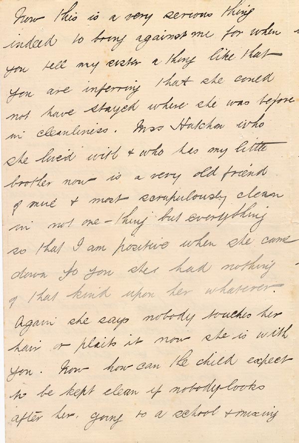 Large size image of Case 2716 5. Letter from M's brother to Mrs Worsley, The Grange 26 January 1891
 page 2
