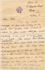 Image of Case 2716 3. Letter from M's brother to M. 26 January 1891
 page 1