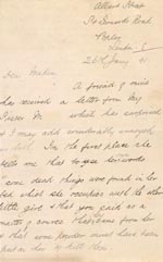 Image of Case 2716 5. Letter from M's brother to Mrs Worsley, The Grange 26 January 1891
 page 1