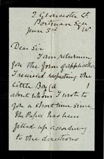 Image of Case 2835 3. Letter from Lady Gale 3 June 1891
 page 1
