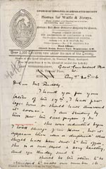 Image of Case 3271 7. Letter from Home of the Good Shepherd to Edward Rudolf  20 August 1896
 page 1