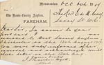 Image of Case 3271 26. Memorandum from Hants County Asylum to Edward Rudolf  6 October 1907
 page 1