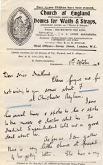 Image of Case 3271 29. Letter from Revd Hollins to Miss Maitland  1 October 1908
 page 1