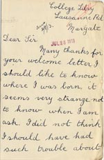 Image of Case 3271 53. Letter from F. to Edward Rudolf  28 July 1913
 page 1