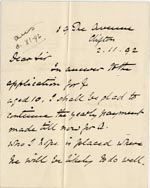 Image of Case 3303 2. Letter from M. J. Moline 2 November 1892
 page 1