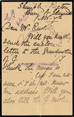 Image of Case 3303 3. Letter to Revd Edward Rudolf from Mary Bolton, Shimply Rectory c. 7 November 1892
 page 1