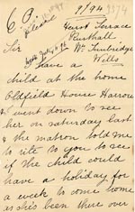 Image of Case 3574 3. Letter from S's father c. September 1894
 page 1
