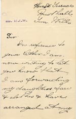 Image of Case 3574 10. Letter from S's father c. 15 June 1896
 page 1