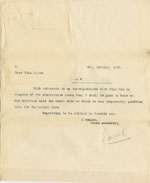 Image of Case 3622 9. Letter to Miss Joyce 4 October 1909
 page 1