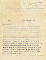 Image of Case 3623 7. Letter to Miss Cox 22 September 1909
 page 1