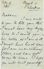 Image of Case 3695 3. Copy of letter from E's mother 17 March 1898
 page 1