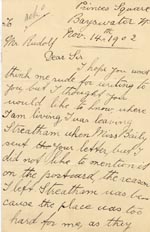 Image of Case 3695 9. Letter from E. 14 November 1902
 page 1