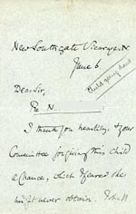 Image of Case 3737 4. Letter from New Southgate vicarage 6 June 1893
 page 1