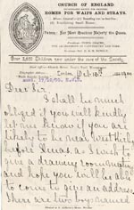 Image of Case 4172 8. Letter from Mrs H. about H. working and giving his foster mother money  13 October 1900
 page 1