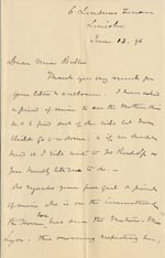 Image of Case 4215 7. Letter from W. Neale to Miss Butler, St Saviour's Home  13 June 1896
 page 1