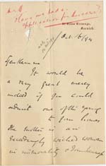 Image of Case 4488 3. Letter from St. Giles' Vicarage 16 October 1894
 page 1