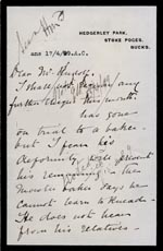 Image of Case 4751 8. Letter from Mrs Stevenson to Edward Rudolf  14 April 1899
 page 1