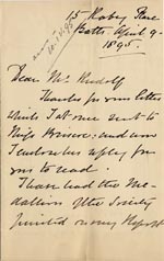 Image of Case 4770 5. Letter to Mr Rudolf from Miss Sanders 9 April 1895
 page 1