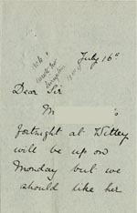 Image of Case 5008 11. Letter from Miss Hall Hall16 July 1896
 page 1