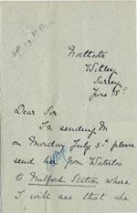 Image of Case 5008 12. Letter from Miss Hall Hall 18 June 1897
 page 1
