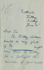 Image of Case 5008 13. Letter from Miss Hall Hall 10 June 1898
 page 1