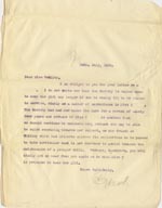 Image of Case 5008 24. Letter to Miss Woolley, Mildenhall Home 24 July 1899
 page 1